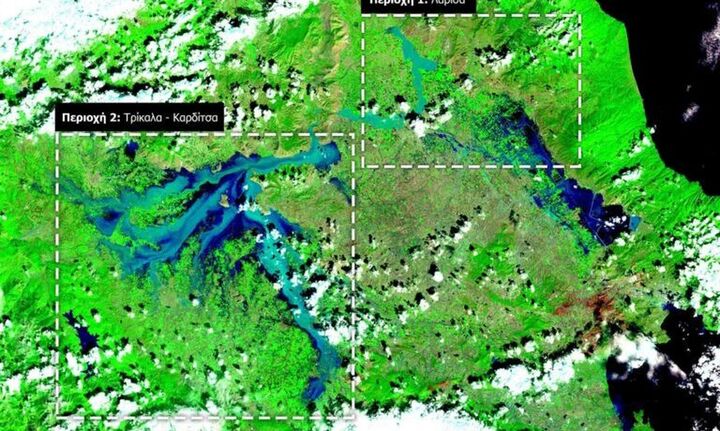 Meteo: Δορυφορική απεικόνιση των πλημμυρισμένων περιοχών – Κατακλυσμένες από νερό